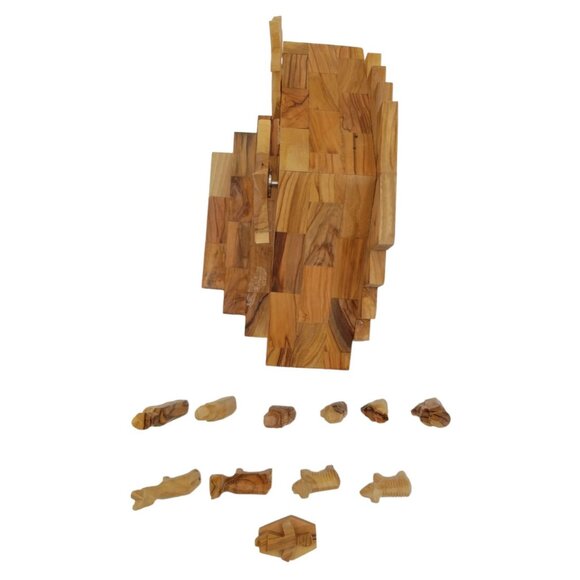 Nativity set Music Box of Carved Bethlehem Olive Wood National Geographic Origin - Picture 15 of 16